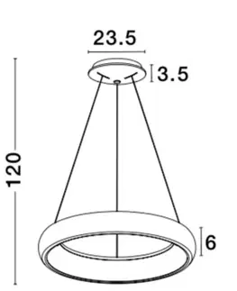 LED lustry a závěsná svítidla Nova Luce LED závěsné svítidlo Albi ve dvou velikostech a třech barvách - pr. 810 x 60 x 1140 mm, 80 W, 3000 K, stmívatelné, černé NV 8105604 D