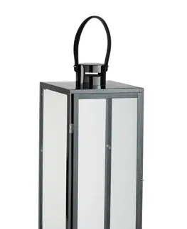 Zahradní lampy Černá kovová lucerna Recin - 22*21*65cm J-Line by Jolipa 85481
