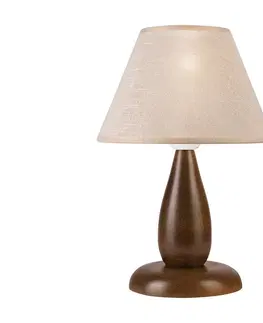 Lampy  Stolní lampa PERA 1xE27/60W/230V tmavě hnědá/buk 