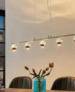 Závěsná světla Lucande Lucande Kilio LED závěsné světlo, 5 zdrojů, zlatá