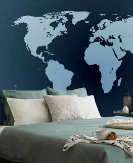 Samolepící tapety Samolepící tapeta mapa světa v odstínech modré