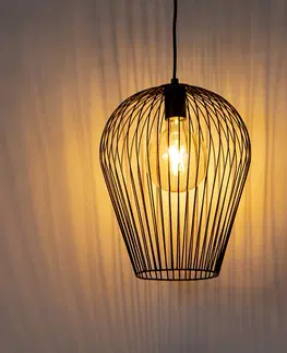 Zavesna svitidla Designová závěsná lampa černá - Wire Ario