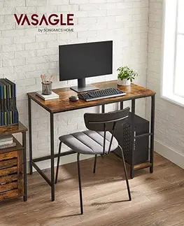 Kancelářské a psací stoly Psací stůl industriální 100x50x75 cm hnědý černý