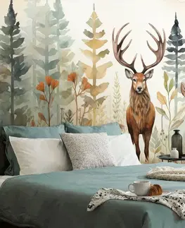 Samolepící tapety Samolepící tapeta jelen v pohádkovém lese