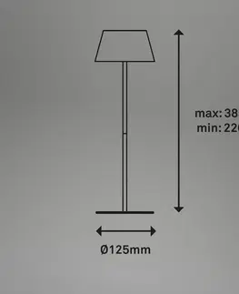 Venkovní osvětlení terasy Briloner Stolní lampa LED Kiki s dobíjecí baterií RGBW, černá