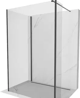 Sprchové zástěny MEXEN/S Kioto Sprchová zástěna WALK-IN 125 x 100 x 40 cm, transparent, černá 800-125-100-221-70-00-040
