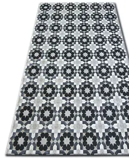 Koberce a koberečky Dywany Lusczow Kusový koberec LISBOA 27206/356 květiny šedý, velikost 80x150