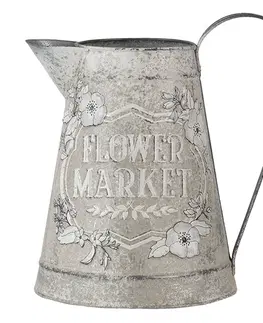 Květináče a truhlíky Dekorativní béžový džbán Flower market s patinou - 17*17*23 cm Clayre & Eef 6Y4251