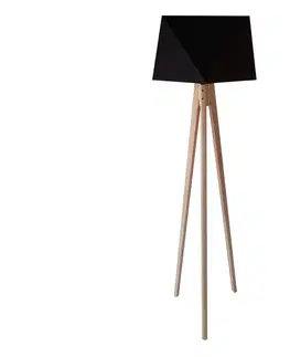 Lampy  Stojací lampa BAKARO 1xE27/60W/230V borovice černá 