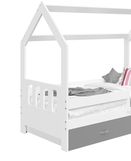 Postele Dětská postel SPECIOSA D3C 80x160 v barvě bílé se zásuvkou: šedá