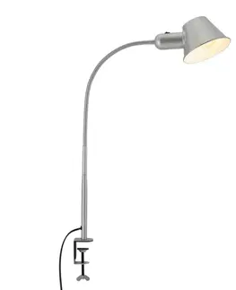 Lampy na noční stolek BRILONER Svítidlo se svorkou, pr.14 cm, E27, matný chrom BRILO 7409-014