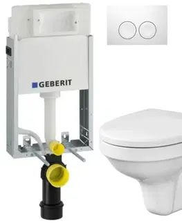 WC sedátka GEBERIT Kombifix Basic tlačítko DELTA 21 WC CERSANIT DELFI + SEDÁTKO 110.100.00.1 21BI DE1