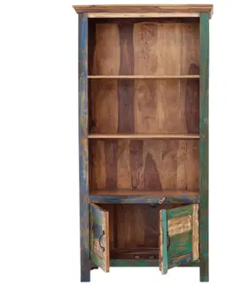 Knihovny Knihovna Retro 90x180x35 recyklovaného mangového dřeva