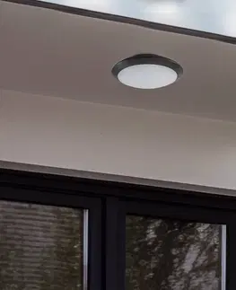 Venkovní stropní osvětlení Lindby LED venkovní stropní svítidlo Naira, šedé