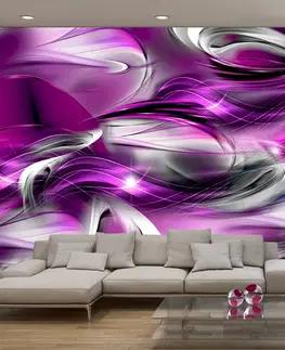 Tapety Samolepící tapeta abstraktní fialové vlny - Purple sea