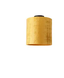 Stropni svitidla Stropní lampa matně černý sametový odstín zlatá 25 cm - Combi