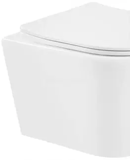 Kompletní WC sady Závěsný WC set MEXEN RICO 36,5 cm s prkénkem DUO bílý