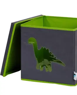 Boxy na hračky LOVE IT STORE IT - Úložný box na hračky s krytem a okénkem - dinosaurus