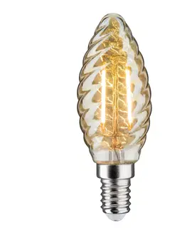 LED žárovky Paulmann LED žárovka svíčka E14 2,6W 2 500K zlatá kroucená