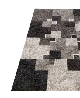Moderní koberce Moderní béžový koberec s motivem čtverců Šířka: 60 cm | Délka: 100 cm