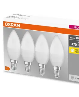 LED žárovky OSRAM OSRAM LED svíčka E14 Base Retro 4,9W 4ks 2 700K