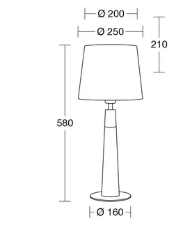Stolní lampy HerzBlut HerzBlut Conico stolní lampa bílá, ořech, 58cm