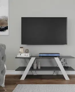 TV stolky Kalune Design TV stolek APRIL 120 cm bílý/antracitový