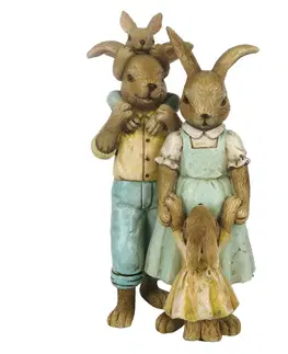 Velikonoční dekorace Velikonoční dekorace králičí rodinky - 8*6*15 cm Clayre & Eef 6PR3274