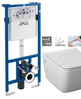 WC sedátka předstěnový instalační systém bez tlačítka + WC JIKA PURE + SEDÁTKO SLOWCLOSE H895652 X PU2