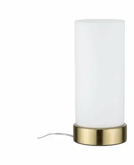 Lampy na noční stolek PAULMANN Stolní lampa Pinja dotykový vypínač 1-ramenné mosaz/opál 770.55 P 77055