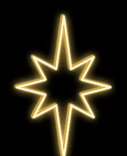 LED venkovní PROFI motivy DecoLED LED světelná hvězda, závěsná, 100x150 cm, teple bílá