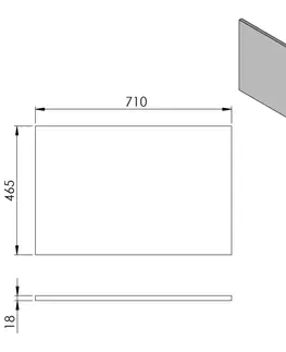 Koupelna SAPHO CIRASA deska DTDL 71x1,8x46,5cm, dub stříbrný CR071-1111