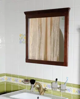 Koupelnová zrcadla SAPHO CROSS zrcadlo v dřevěném rámu 700x800, mahagon CR012