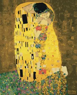 Reprodukce umělců Malování podle čísel inspirace G. Klimt - Polibek