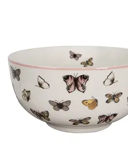 Mísy a misky Porcelánová miska s motýlky Butterfly Paradise - Ø 14*7 cm / 500 ml Clayre & Eef BPDBO