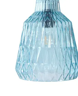 Závěsná světla Lindby Lindby Belarion závěsné světlo modrá, 1 zdroj sklo