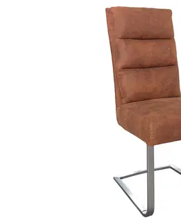 Luxusní jídelní židle Estila Stylová komfortní jídelní židle Comfort Vintage světle hnědá