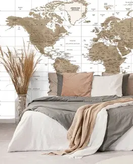 Samolepící tapety Samolepící tapeta nádherná vintage mapa s bílým pozadím