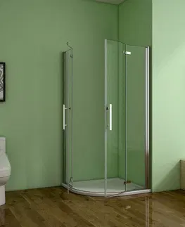 Sprchové vaničky H K Čtvrtkruhový sprchový kout MELODY S4 90 cm s dvoukřídlými dveřmi včetně sprchové vaničky z litého mramoru SE-MELODYS490/THOR-90Q