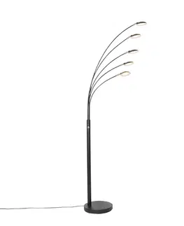 Stojaci lampy Designová stojací lampa černá včetně LED 5-světel - Sixties Trento