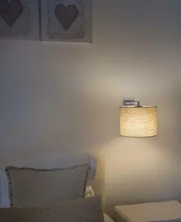 Nástěnná svítidla s látkovým stínítkem FARO SAHARA nástěnná lampa, chrom/textil