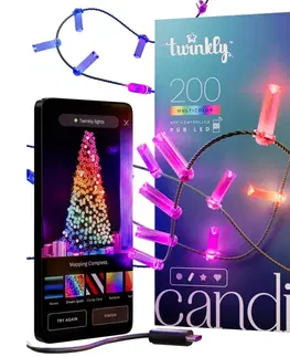 Vánoční dekorace Twinkly Twinkly TWKC200RGB-G - LED RGB Stmívatelný vánoční řetěz 200xLED 14 m USB Wi-Fi 