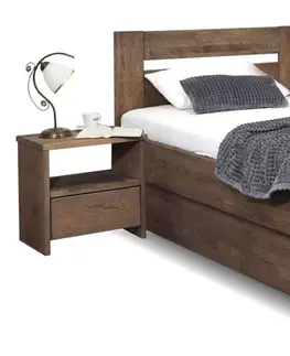 s úložným prostorem Zvýšená postel jednolůžko s úložným prostorem Trinity, masiv dub
