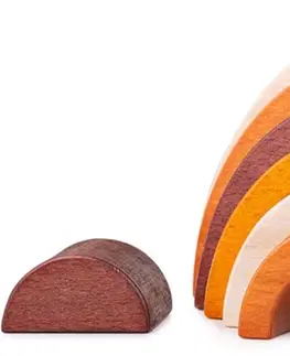 Dřevěné hračky Bigjigs Toys Dřevěná skládací duha COLOURS přírodní
