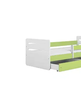 Dětské postýlky Kocot kids Dětská postel Tomi zelená, varianta 80x140, bez šuplíků, s matrací