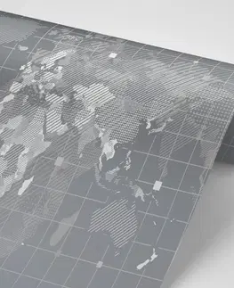 Samolepící tapety Samolepící tapeta šrafovaná mapa světa