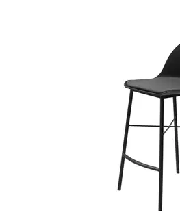 Barové židle Furniria Designová barová židle Jeffery černá