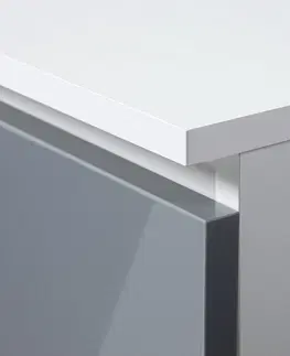 Psací stoly Ak furniture Psací stůl 90 cm Piksel bílý/šedý pravý