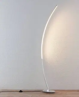 Obloukové lampy Lindby Stojanové LED svítidlo Nalevi, kartáčované stříbro