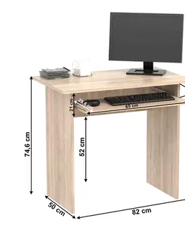 PC stoly Počítačový stůl VERNER NEW Tempo Kondela Bílá